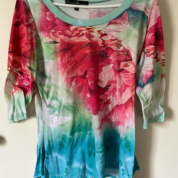 French bazaar floral top large womans - Picture 4 of 4